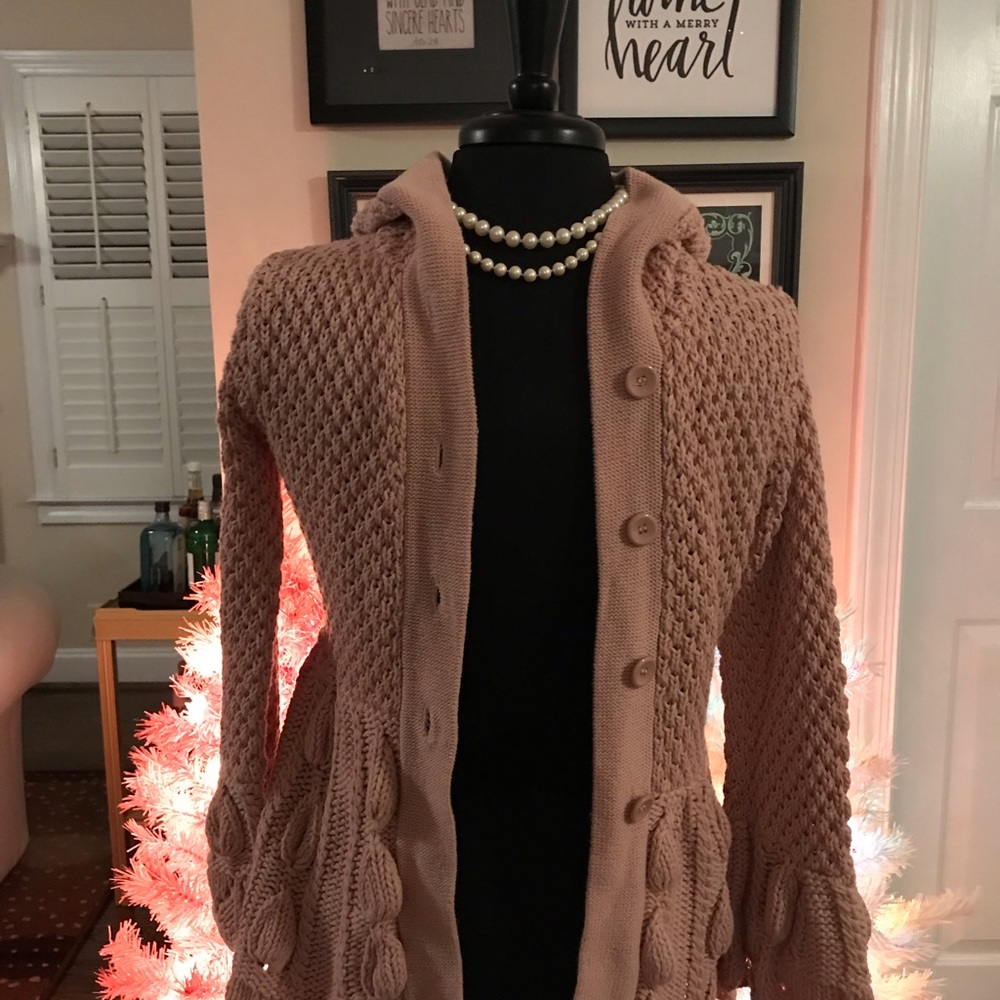 Boston Proper Dusty Pink cardigan hoodie sweater size Small - Picture 4 of 15